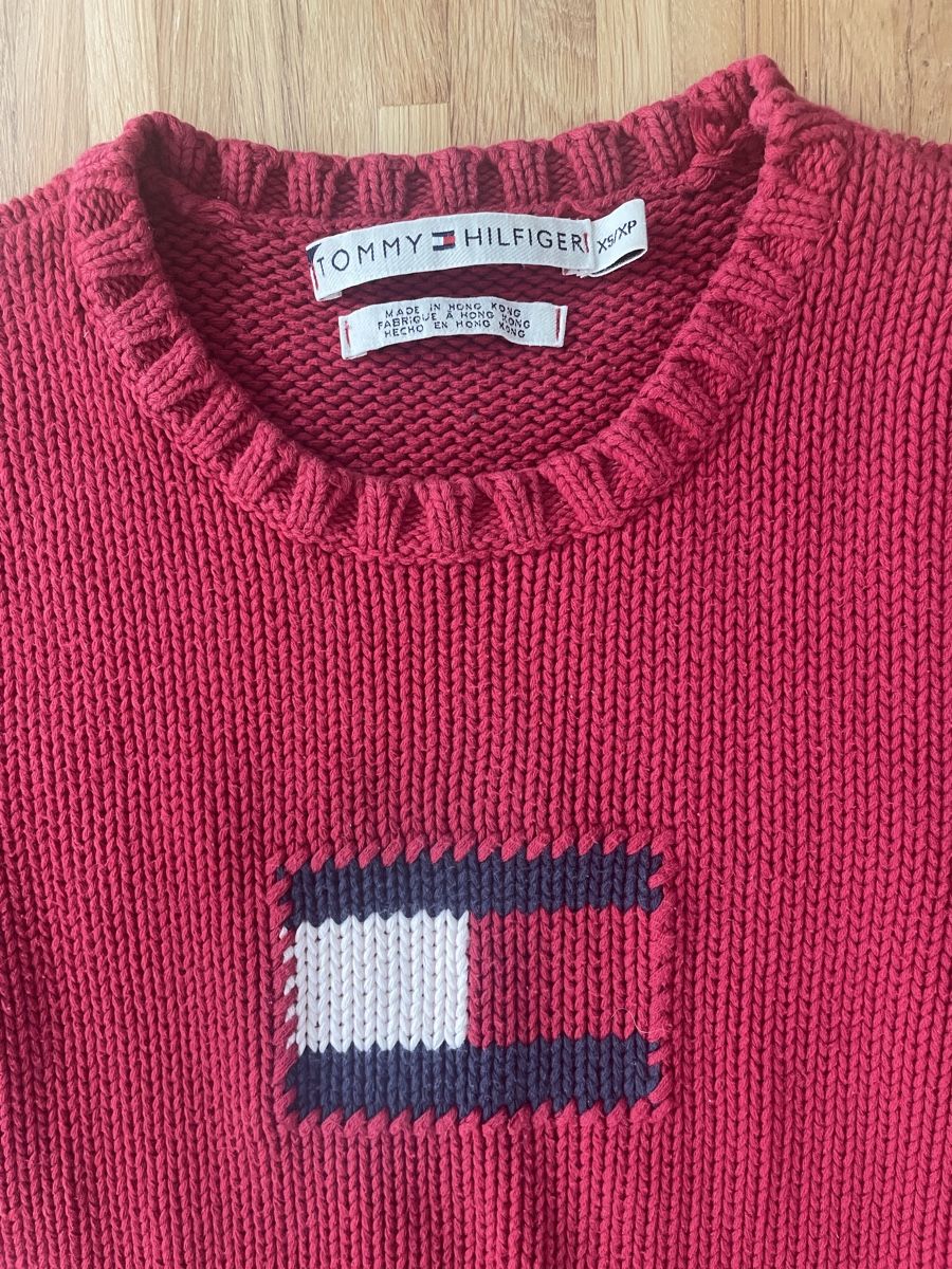 Tommy Hilfiger Maglioni & Felpe: Pull Tommy Hillfigher cotton rouge drapeau – Usato da Troinex venduto da NadineUK 2