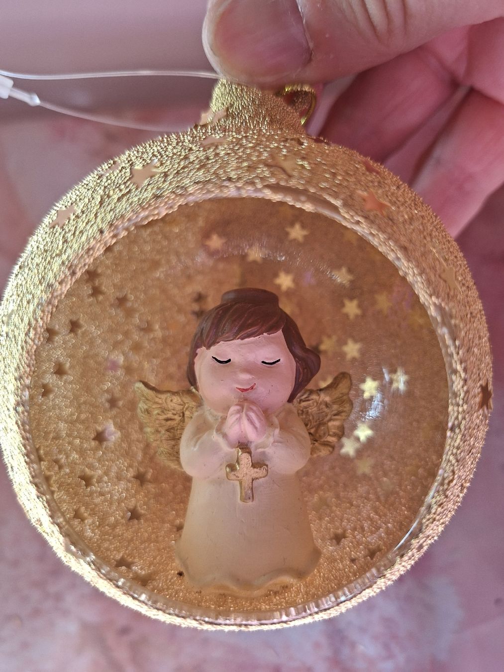 Tutte le decorazioni: neu: Weihnachtskugel Glas mit Engel Gold Glitzer – Nuovo (secondo la descrizione) da Nassen venduto da verrueckt 3