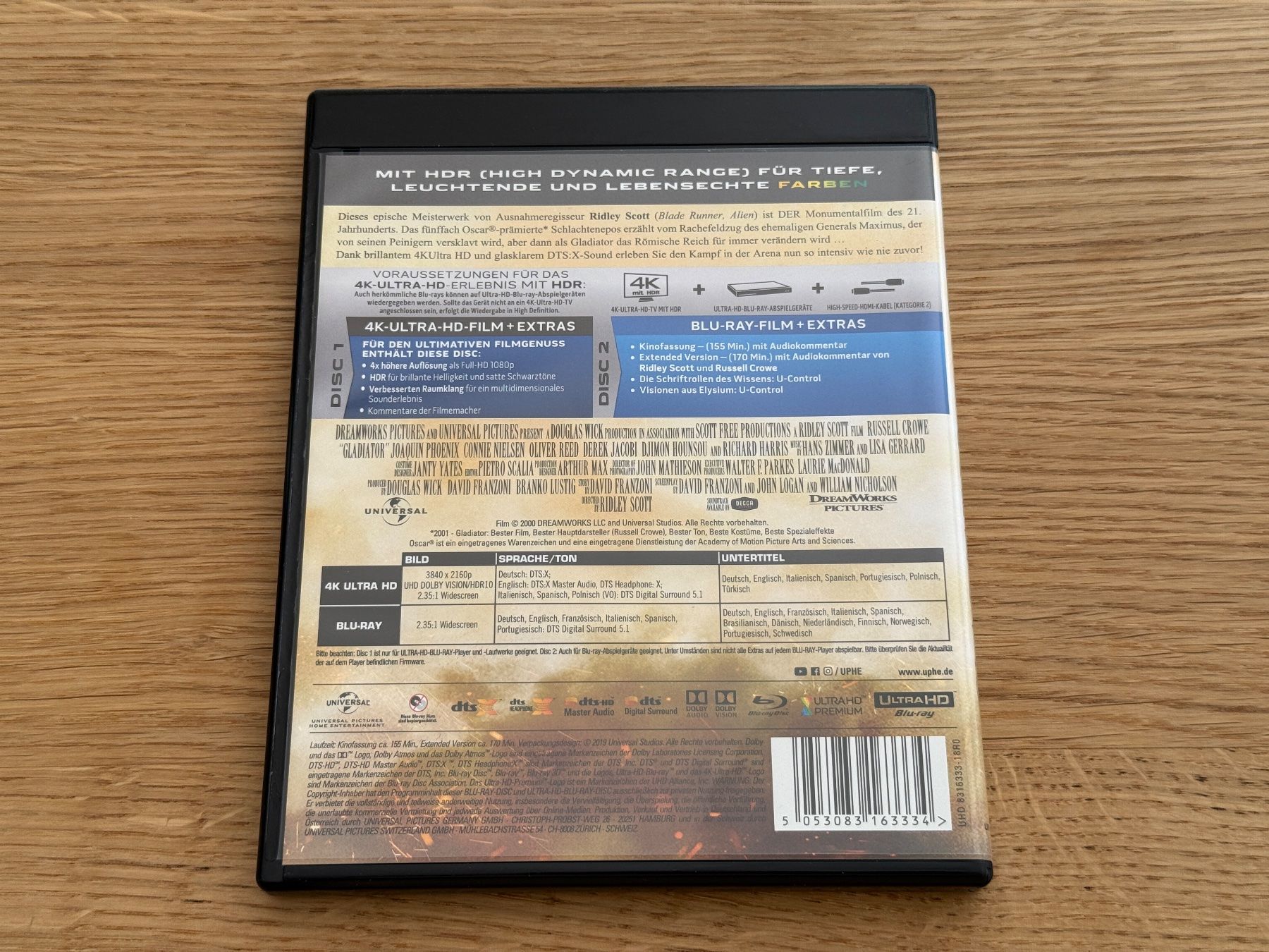 Tutti i DVDs: Gladiator - 4K UHD Blu-Ray – Usato da Wallisellen venduto da Art_Vendorlay 1