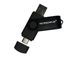 Metall OTG 2-in-1 Typ C USB-Stick, 64GB, Schwarz(microdrive)
