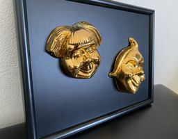 Goldene Masken Max und Moritz. Wanddeko, Retro