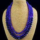 767 Cts Natural 3 Strand Purple Amethyst Round Shape Beaded