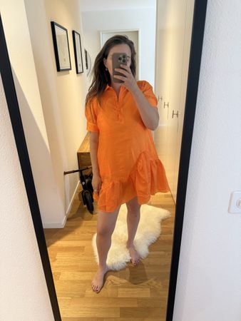 Baum und Pferdgarten Kleid orange Grösse 34 guter Zustand