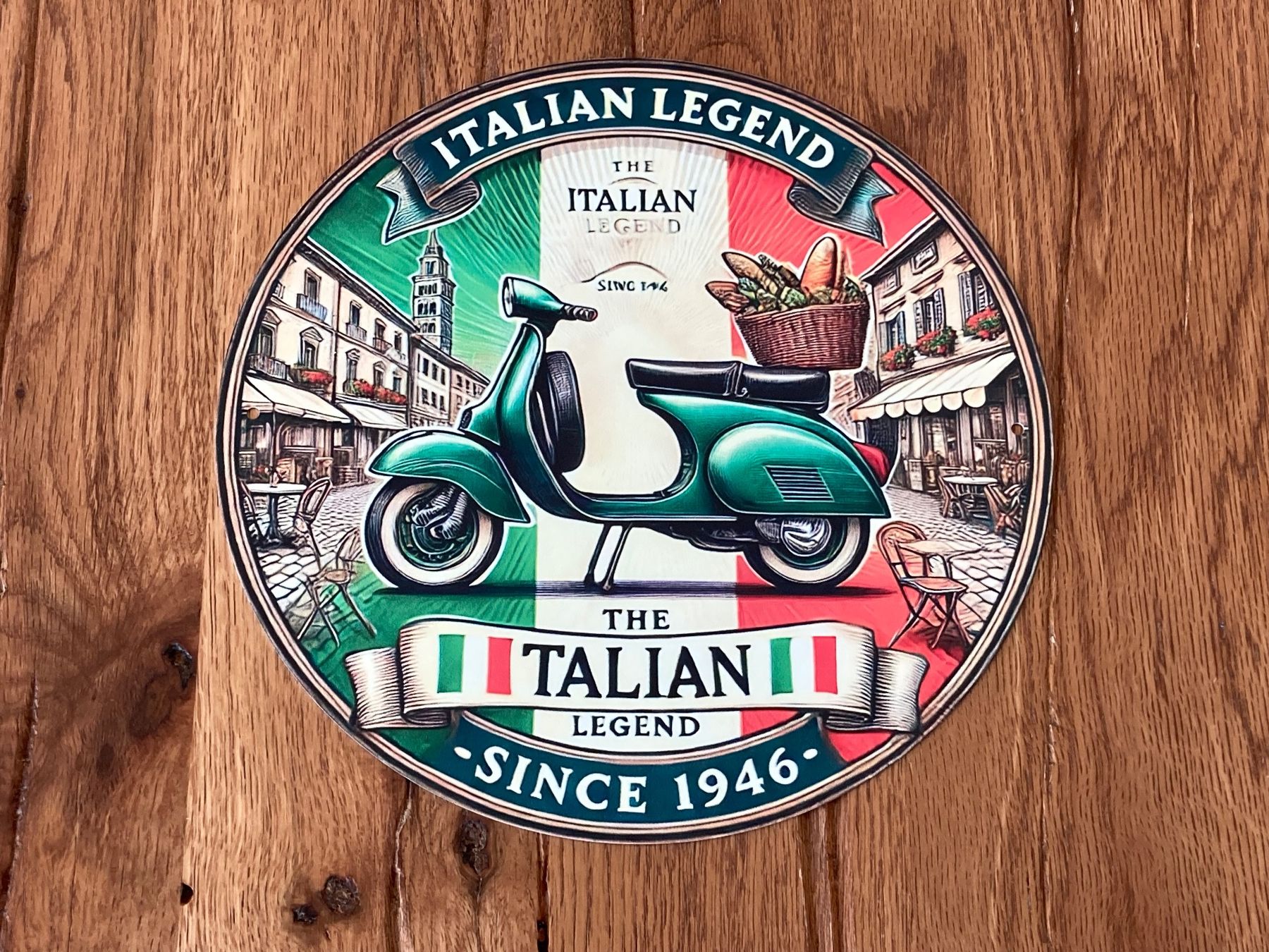 Vespa Ciclomotori: Italian Legend - Vespa Retro Schild - neu!!! – Nuovo e nell'imballaggio originale da Bremgarten AG venduto da Eurotiz 1