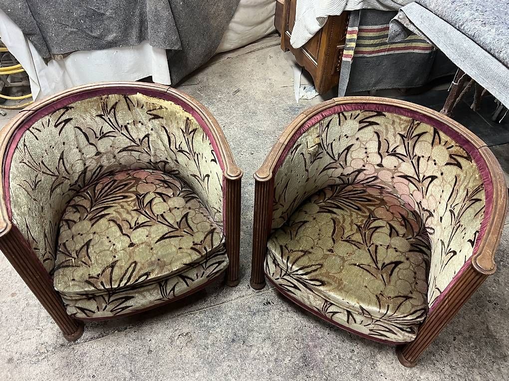 Poltrone: Fauteuils tonneau art deco  – Usato da Mollens VD venduto da espritartdeco 2
