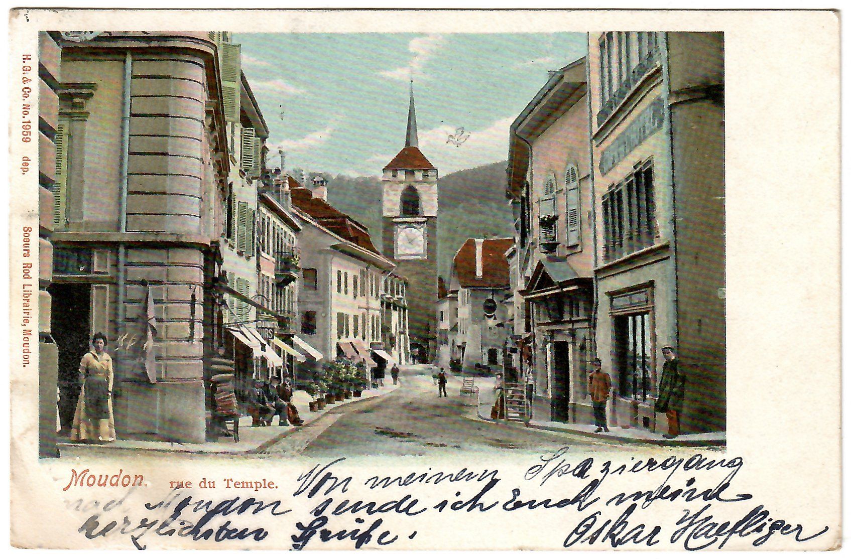 Cartoline postali: Ansichtskarte  Moudon,  rue du Temple – Usato da Kerns venduto da etma3