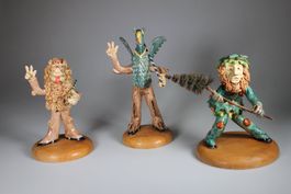 Vogel Gryff – 3 Keramikfiguren Wild Maa Leu – 1986