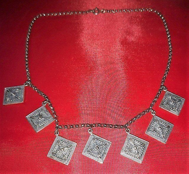 Catenine: Halskette ANTIK mit 7 Schild Silber (#9) – Nuovo (secondo la descrizione) da Lutzenberg venduto da Truhe