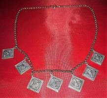 Halskette ANTIK mit 7 Schild Silber (#9)