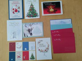 6 WEIHNACHTSKARTEN/ 8 GESCHENK-ANHÄNGER/ 5 COUVERT