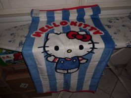 Hello Kitty Badetuch, blau-weiss gestreift 60x125cm