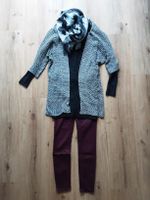 Winter Set: Strickjacke, Kleid, Hose, Schal - Gr. XS