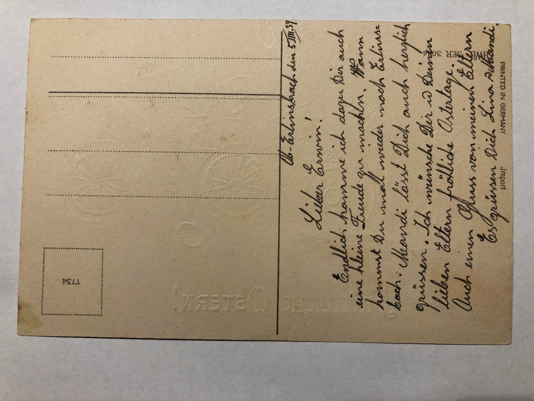 Cartoline postali: Fröhliche Ostern - Kindertraktor – Usato da Pfäffikon ZH venduto da Waltoversand 1