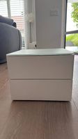 2x hochwertige Nachtkommode mit Glasplatte  Weiss