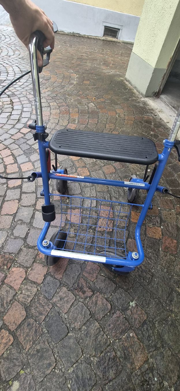 Ausili per la deambulazione: Gehhilfe mit Sitz und Korb gebraucht blau – Usato da Diessenhofen venduto da Obscuro94 4