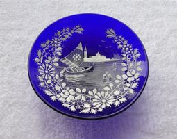 Glasteller Deco Schiff Venedig Tellerchen blau