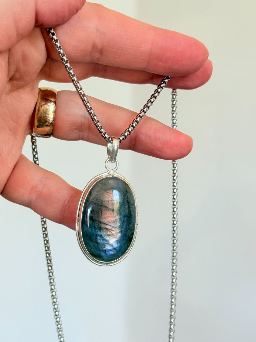 Ketten: Collier vintage avec pendentif Labradorite ✨ – Neu und originalverpackt aus Genève von AWWA
