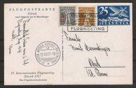 1927 : Flugpostkarte - Flugmeeting Zürich