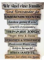 Dekoschild Familienregeln