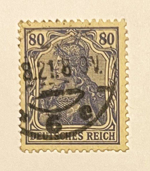 Alle Briefmarken: Deutsches Reich 80 Pfennig – Gebraucht aus Oftringen von Vucki