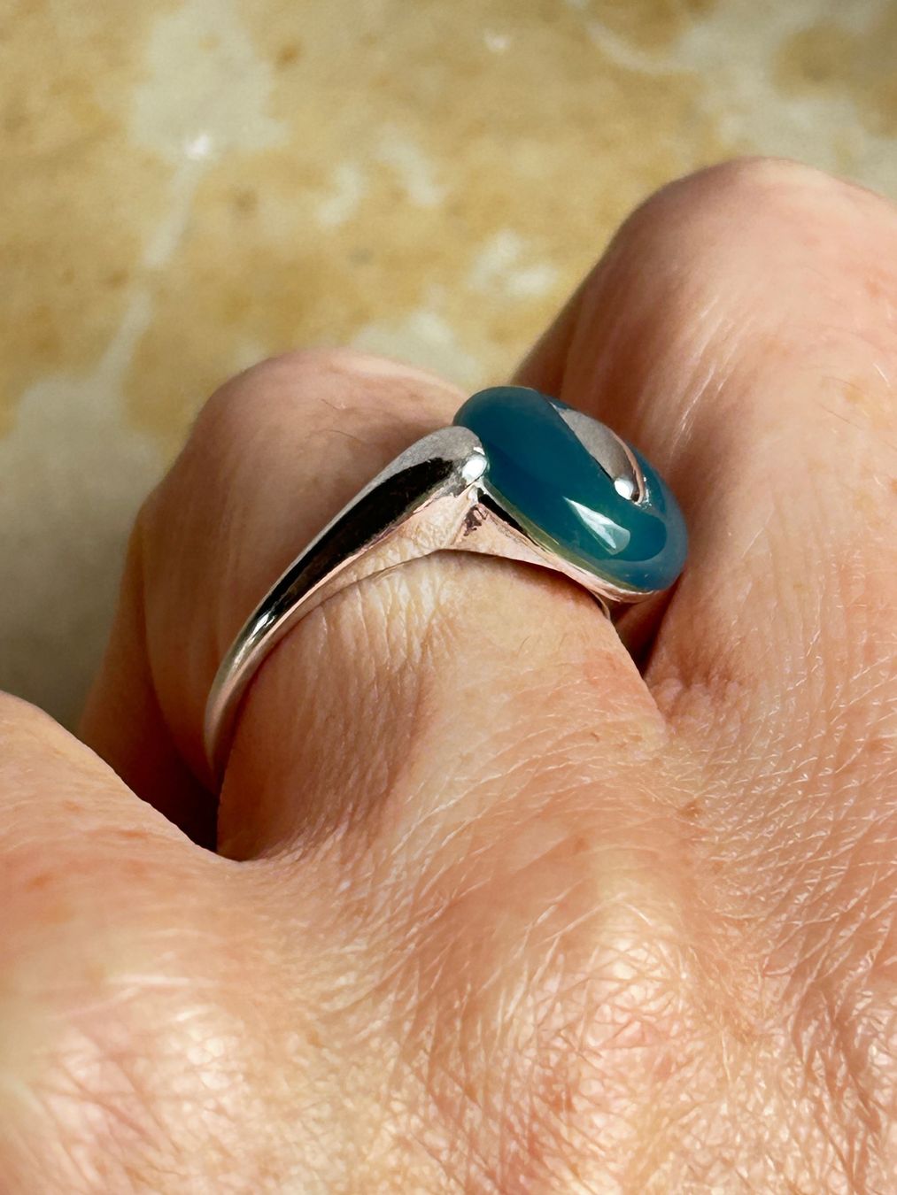 Anelli: Damenring, Silberring BLuE Stone 55 (Grösse variabel) – Usato da Laufen venduto da Bellavitaboom 3