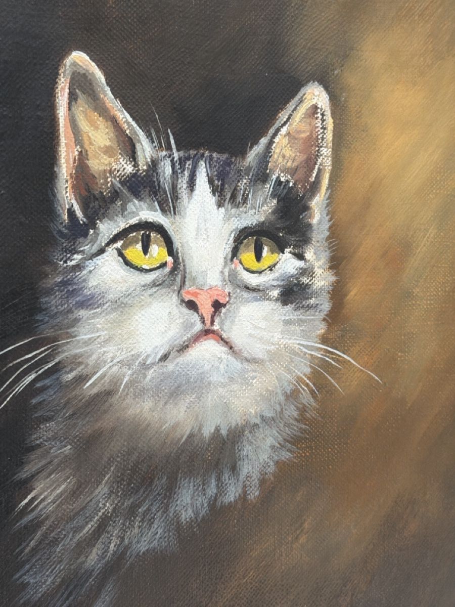 Tableaux: Gemälde, Katze, Erwin Pommerencke. – D'occasion à Biberist par Momo33 1