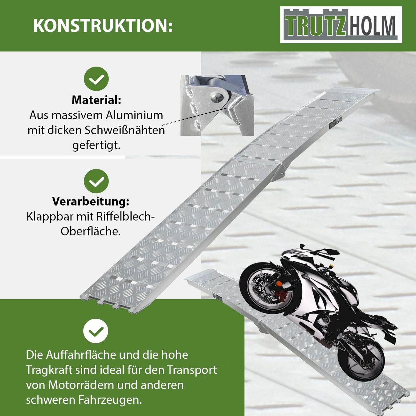 Rampe di accesso: 1x Auffahrrampe Heavy Duty 680kg 226cm – Nuovo e nell'imballaggio originale da Bottighofen venduto da zaap 3
