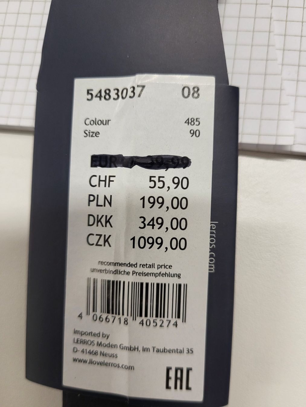 Gürtel: Ledergürtel von Lerros - Neu,85cm – Neu und originalverpackt aus Avenches von LGT1 3