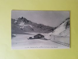 Cantine de Praz en hiver et la route du Grand-Saint-Bernard