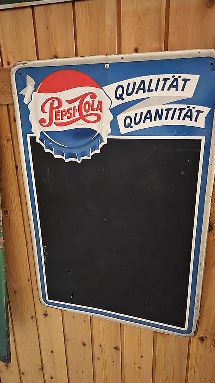 Schilder: Pepsi Original 60 er Jahre – Gebraucht aus Ettingen von 1964erNachtzugfahrer