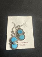 Effie Calacaza Zuni Turquoise Earrings Handmade