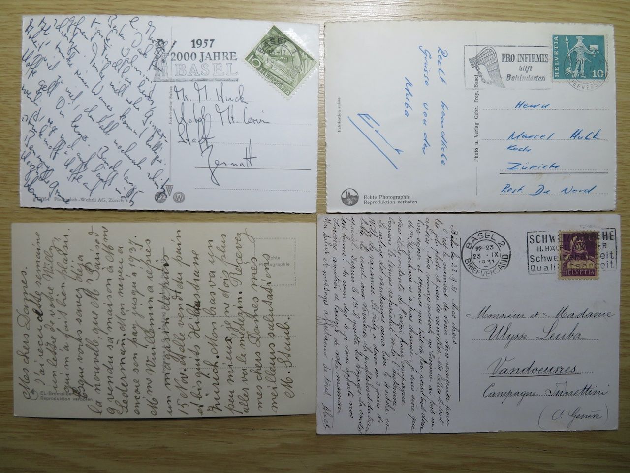 Cartoline postali: Basel 4 Ansichtskarten, 3x gelaufen – Usato da Spreitenbach venduto da heitersberg54 5
