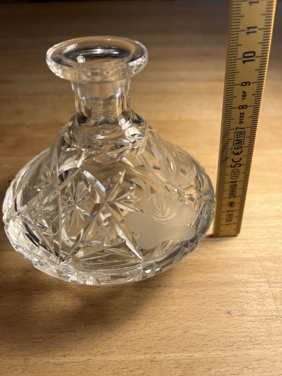 Caraffe: Vintage Bleikristall Karaffe mit Rosenmuster – Usato da Rikon im Tösstal venduto da stupsi99 5