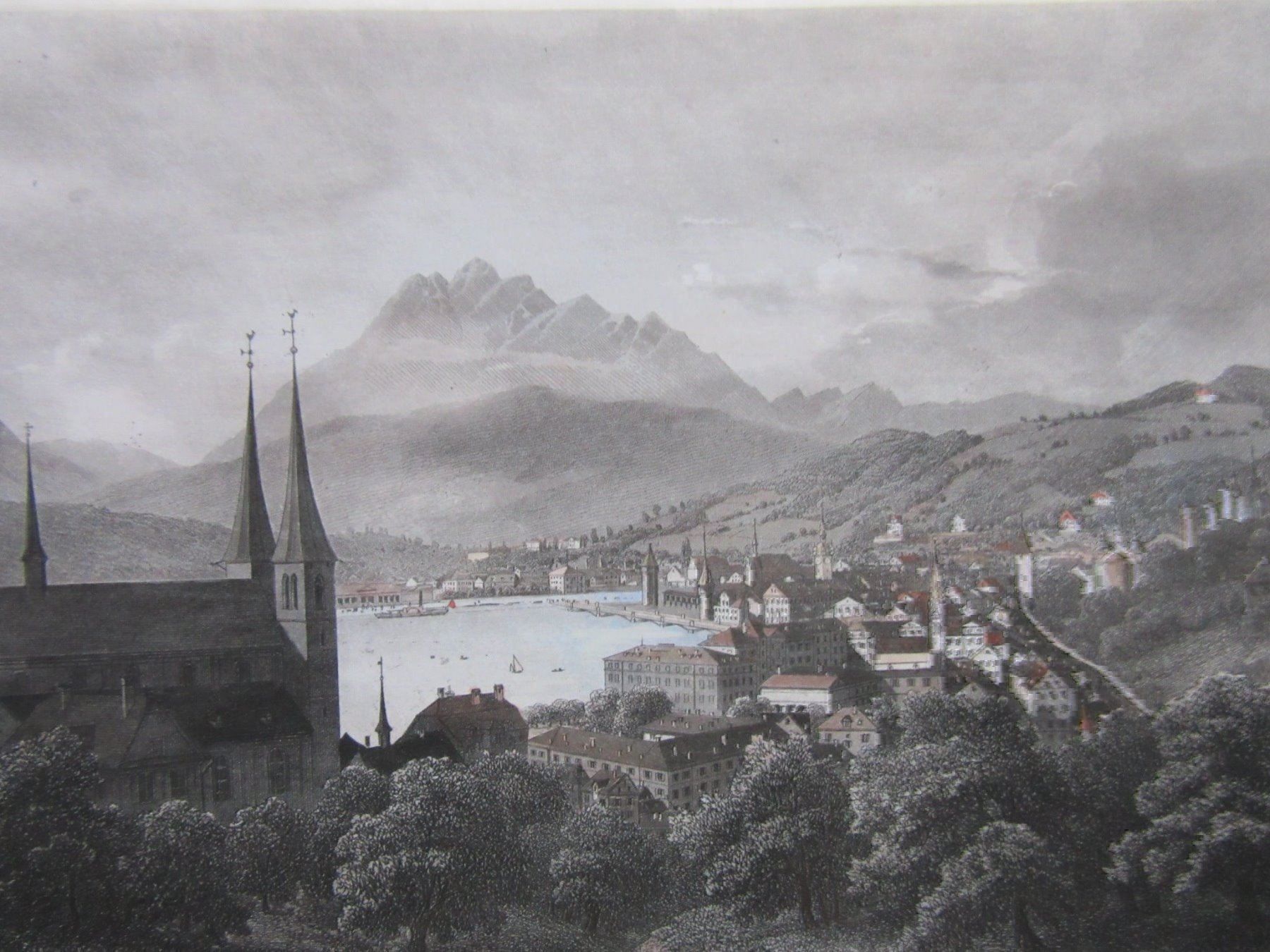 Stiche: LUZERN   STAHLSTICH KOLORIERT – Gebraucht aus Gersau von grafik-kunst