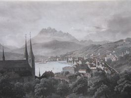 LUZERN   STAHLSTICH KOLORIERT