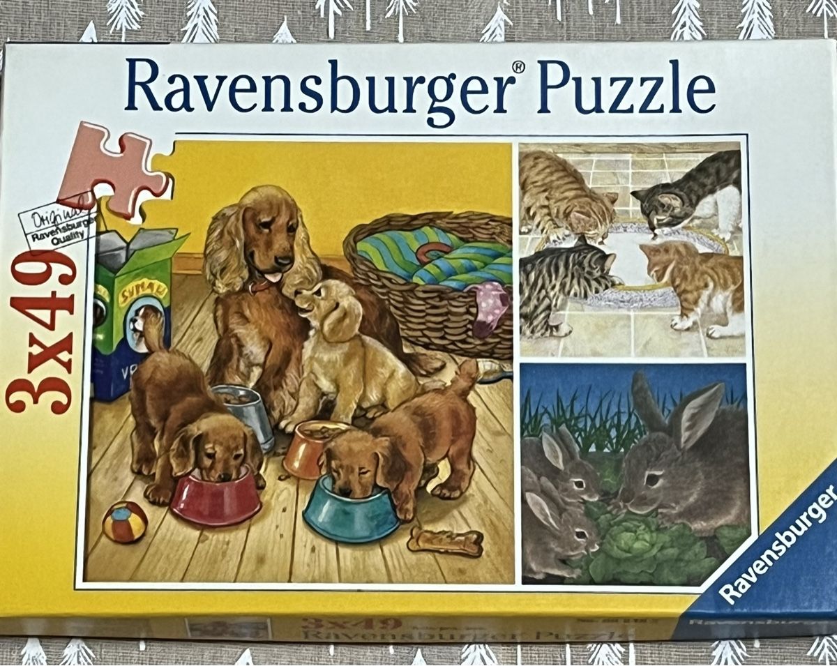 Ravensburger Puzzle: Le repas des animaux 3 puzzles de 49 pièces – Usato da La Tour-de-Peilz venduto da Pansy02