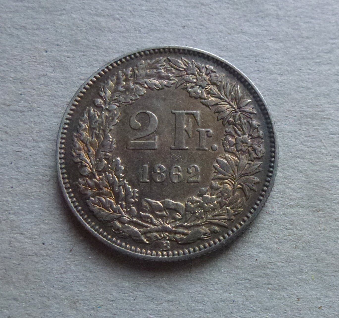 Tutti le monete: ++ 2.-  Franken 1862, gute Erhaltung – Usato da Walkringen venduto da Casablanca777