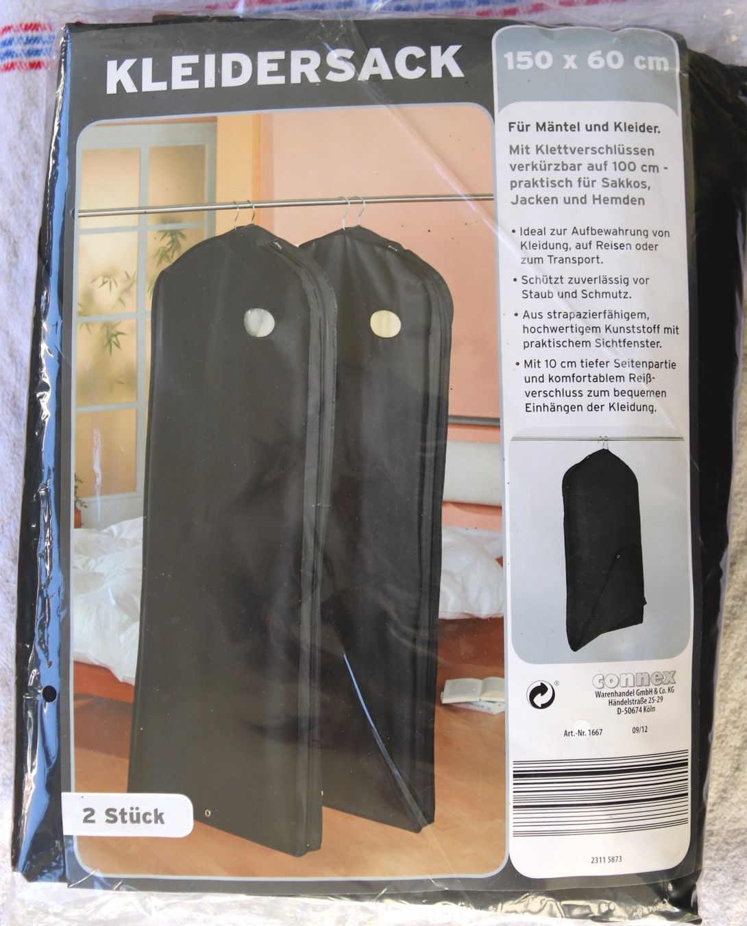 Garderobe: 2 Kleidersäcke 150 x 60 cm – Neu und originalverpackt aus Glattfelden von Sirax
