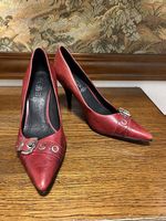 Elegante rote Echtleder Pumps, Grösse 37