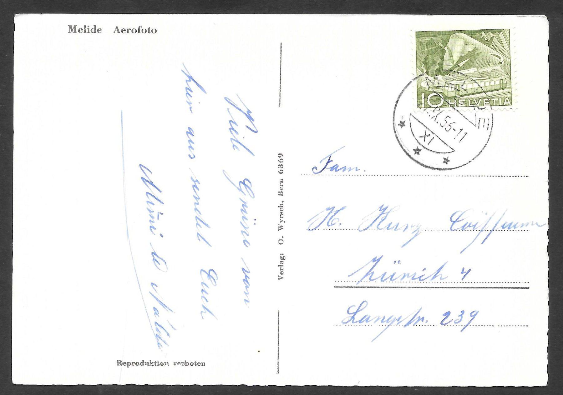 Cartoline postali: Melide Aerofoto – Usato da Olten venduto da clotaldi 1