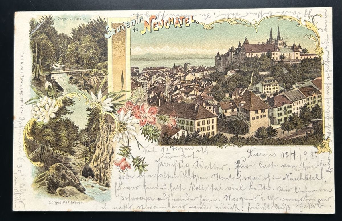 Cartoline postali: Gruss aus Neuchatel Litho  – Usato da Horw venduto da Tellbub