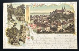 Gruss aus Neuchatel Litho 