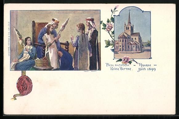 Cartes postales: Lithographie Payerne, Reine Berthe 1899 – D'occasion à Berlin par bartko-reher