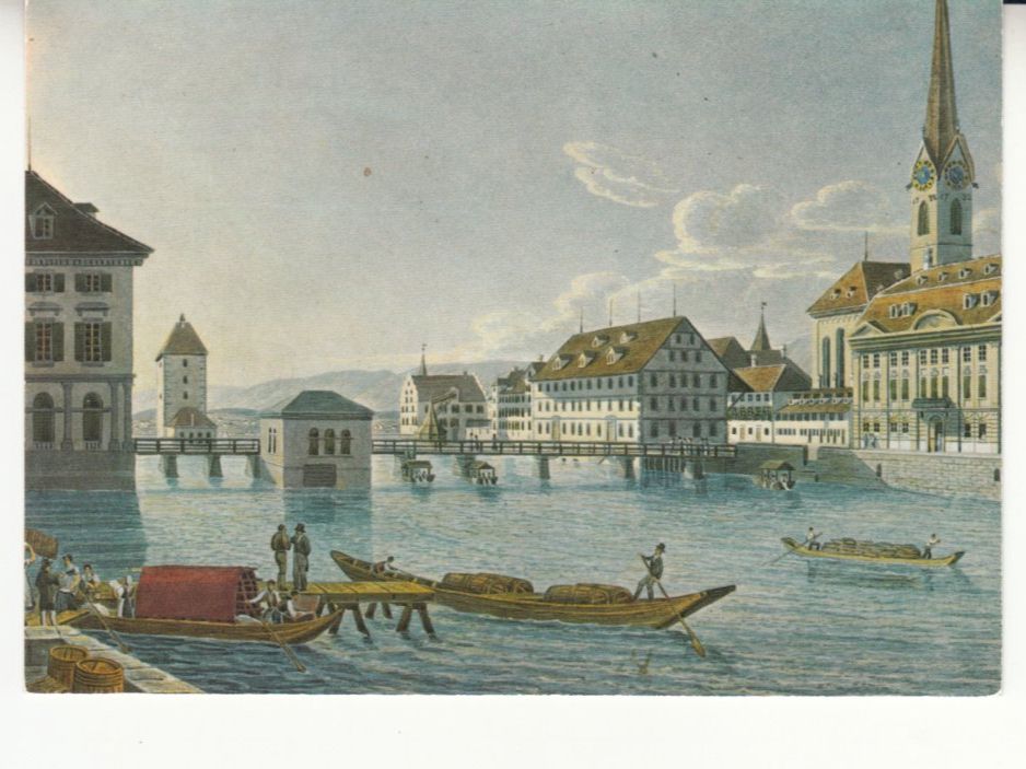Cartoline postali: Zürich um 1840 Retro – Usato da Bürglen TG venduto da StampGraf