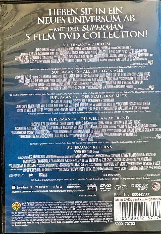 Tutti i DVDs: 7 Superman Filme – Usato da Beringen venduto da Mantafisch1 1