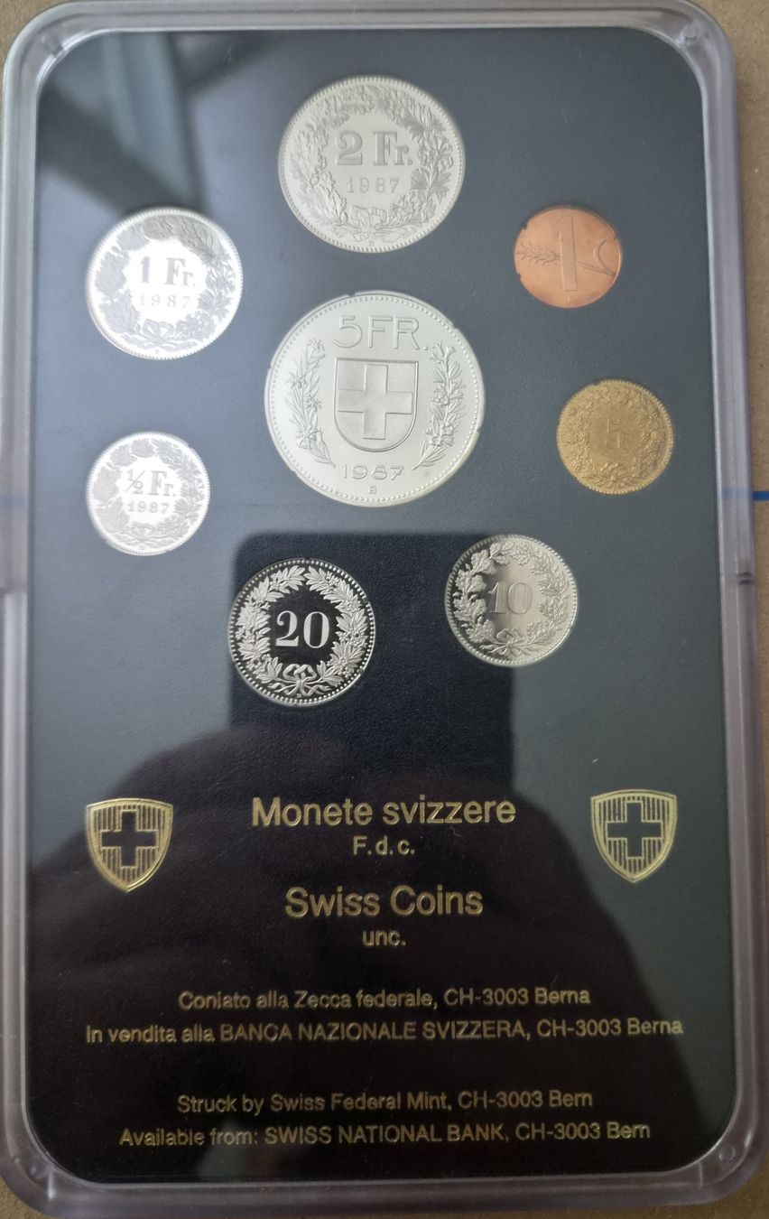 Tutti le monete: Schweizer Münzsatz 1987 stgl  – Nuovo (secondo la descrizione) da Bergdietikon venduto da Flodri