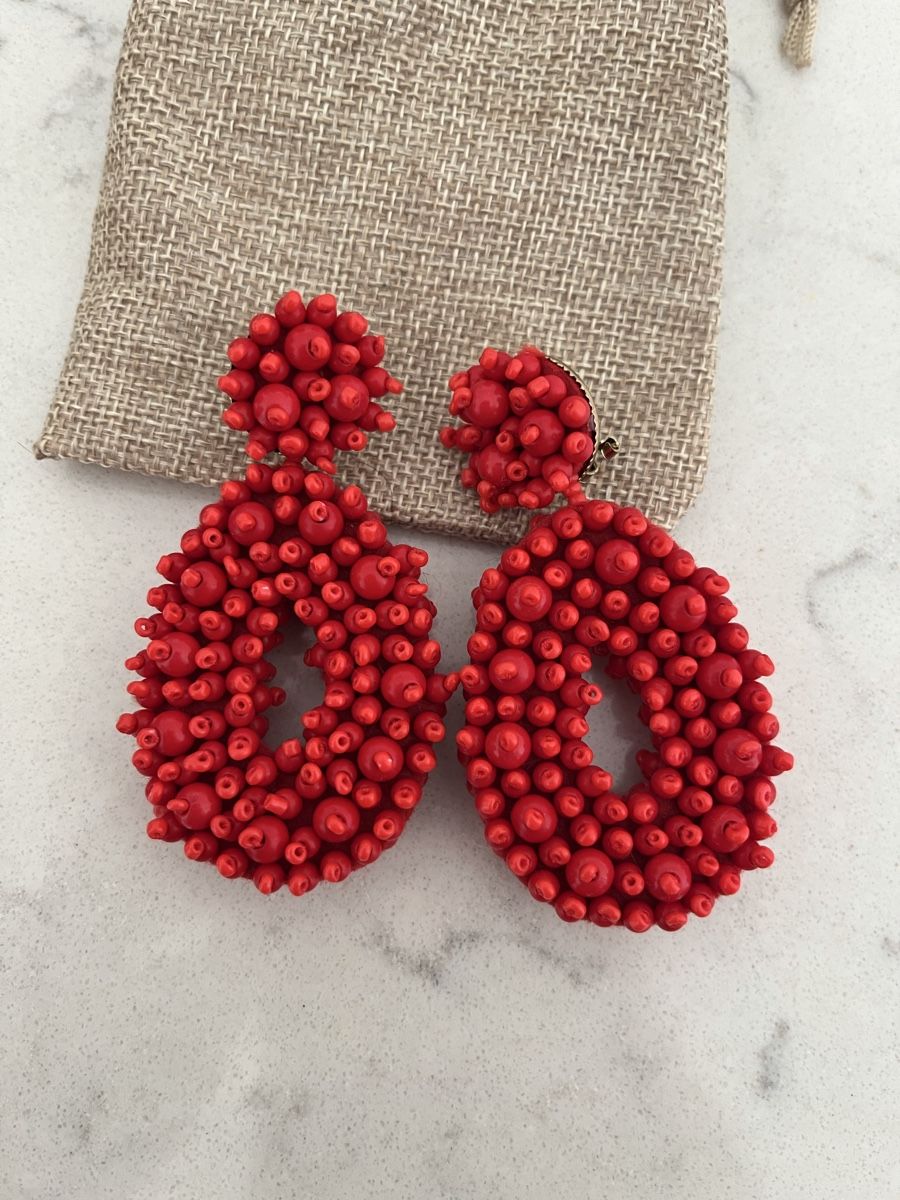 Orecchini pendenti & Orecchini a lobo: Statement earrings, new, red color, summer must have! – Nuovo (secondo la descrizione) da Mies venduto da nic_yk5d 3