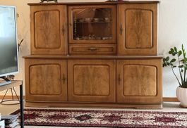 Wohnzimmerschrank Holz mit Vitrine guter Zustand