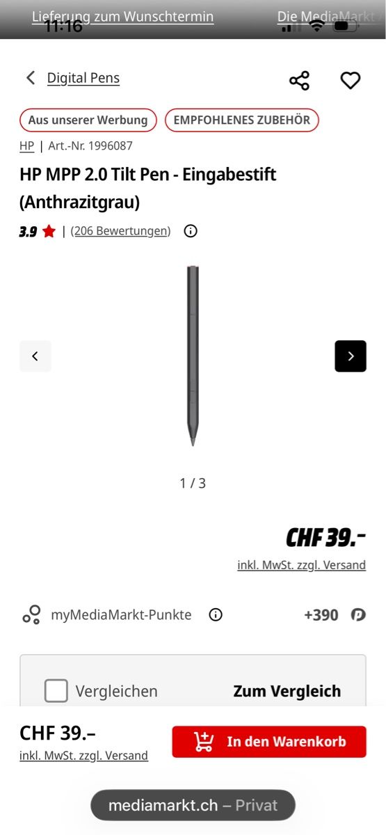 Penna & Evidenziatori: hp MPP 2.0 Tilt pen – Nuovo (secondo la descrizione) da Muri AG venduto da lev_686j 2