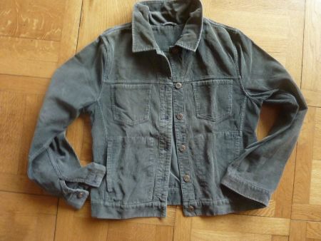 Trendige Cord Jacke Olivgrün,  Herbst-Look 34/36